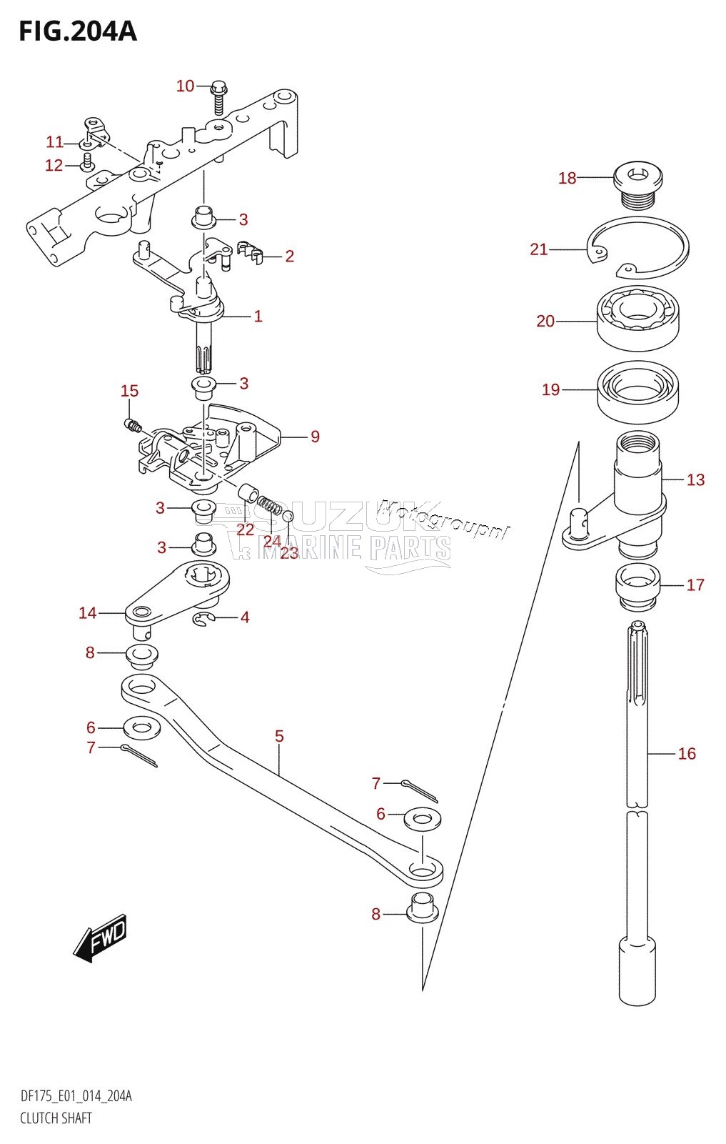 CLUTCH SHAFT (DF150T:E01)