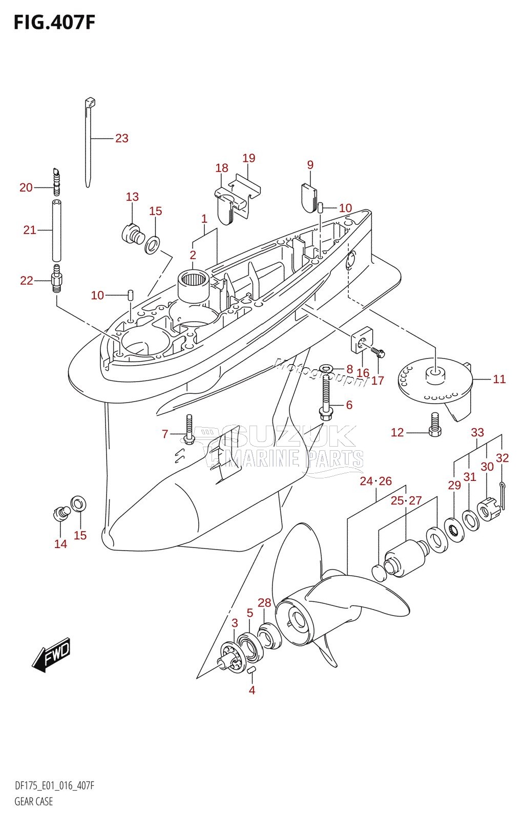 GEAR CASE (DF150Z:E40)