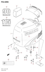 DF115T From 11501F-880001 (E01 E40)  2008 drawing ENGINE COVER (K1,K2)