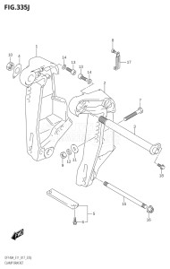 10003F-710001 (2017) 100hp E11-Gen. Export 2 (DF100AT) DF100A drawing CLAMP BRACKET (DF140AZ:E40)