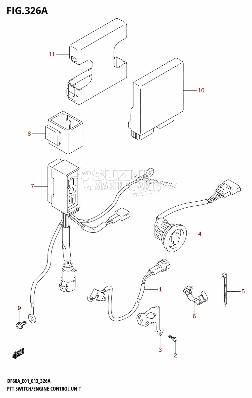 PTT SWITCH /​ ENGINE CONTROL UNIT (DF40A:E01)