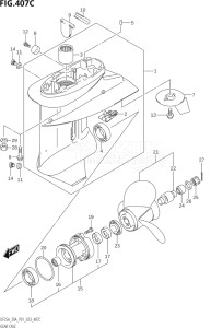 02504F-340001 (2023) 25hp P01-Gen. Export 1 (DF25A    DF25AT    DF25ATH    DT25K) DF25A drawing GEAR CASE (DF30AQ)