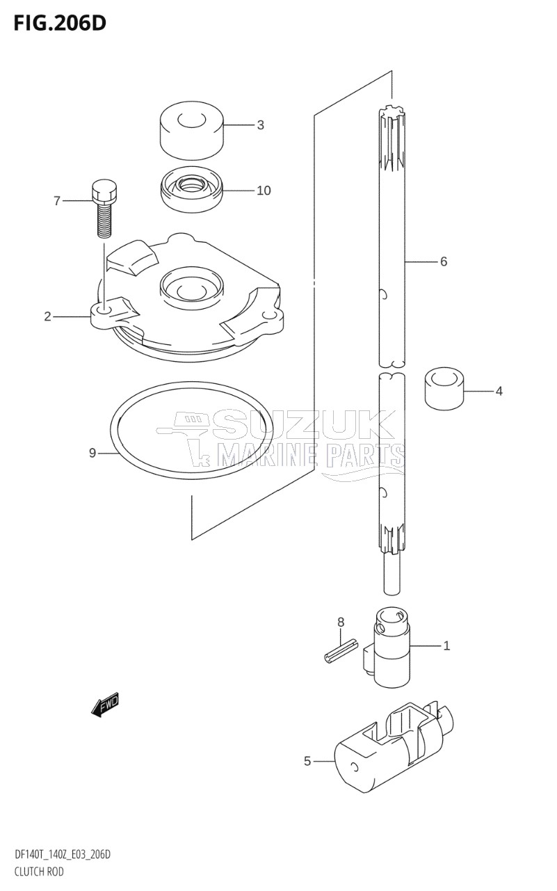 CLUTCH ROD (DF140Z:(K6,K7,K8,K9,K10,011))