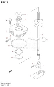 DF140 From 14001F-680001 (E01 E40)  2006 drawing CLUTCH ROD