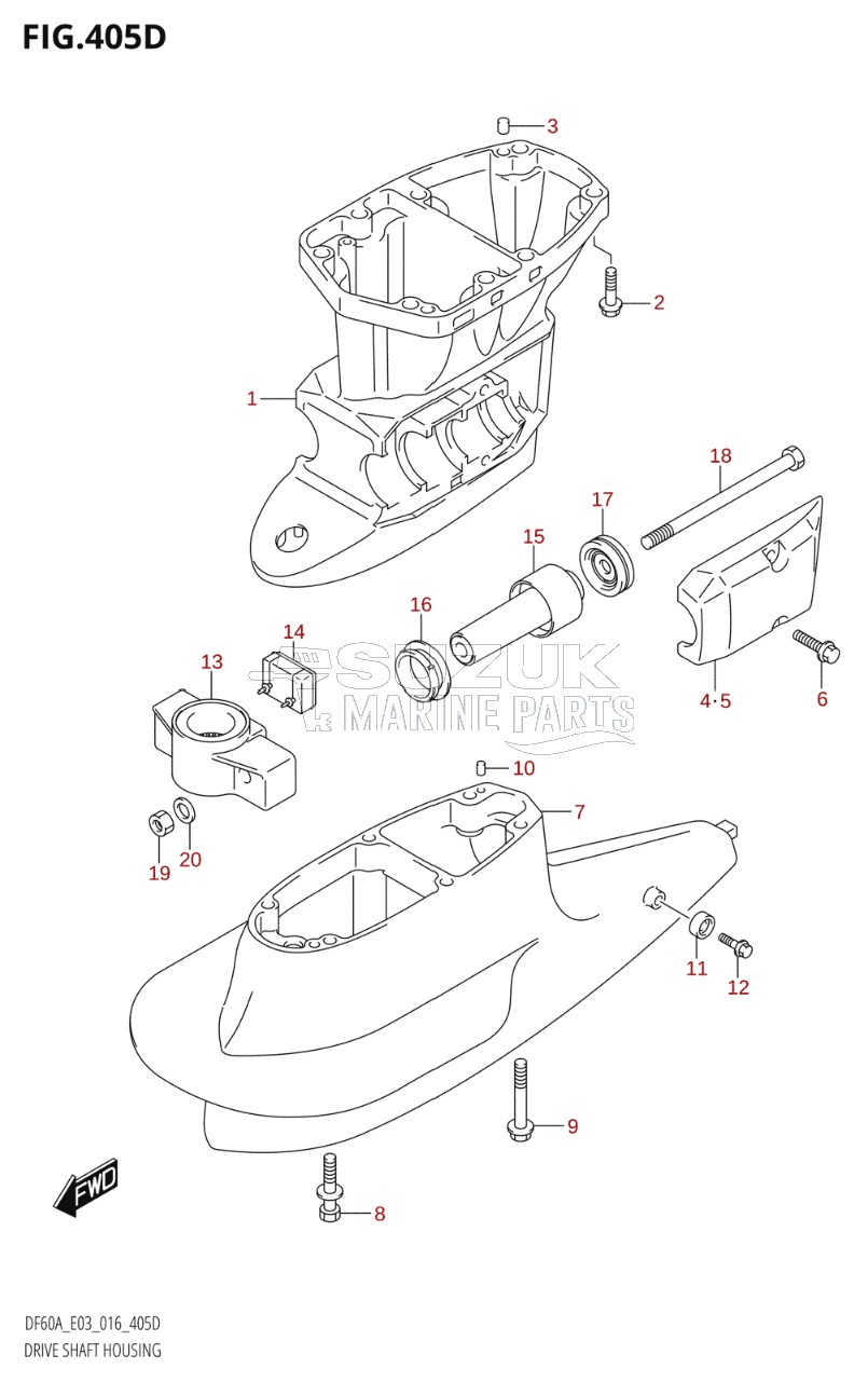 DRIVE SHAFT HOUSING (DF50AVT:E03)