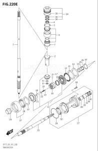 17502Z-510001 (2005) 175hp E01 E40-Gen. Export 1 - Costa Rica (DF175Z) DF175Z drawing TRANSMISSION (DF150Z:E01)