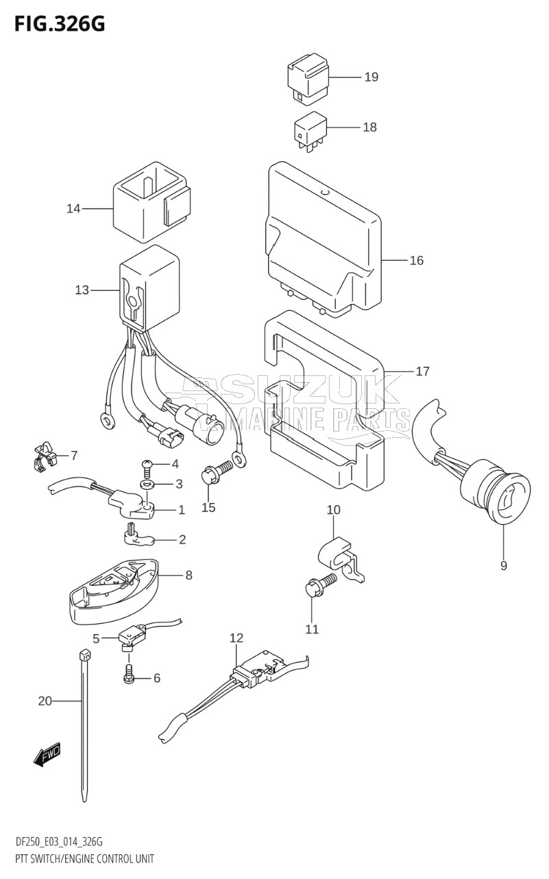 PTT SWITCH / ENGINE CONTROL UNIT (DF250ST:E03)