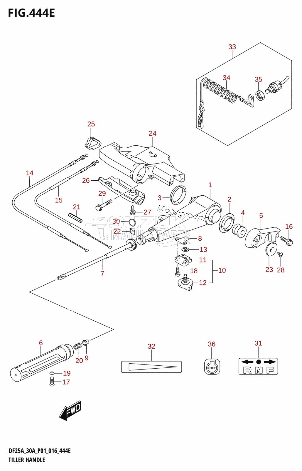 TILLER HANDLE (DF30AQ:P01)