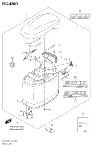 22503Z-140001 (2021) 225hp E11 E40-Gen. Export 1-and 2 (DF225Z) DF225Z drawing ENGINE COVER ((DF225T,DF225Z):020)