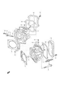 Outboard DF 25 V-Twin drawing Cylinder Head