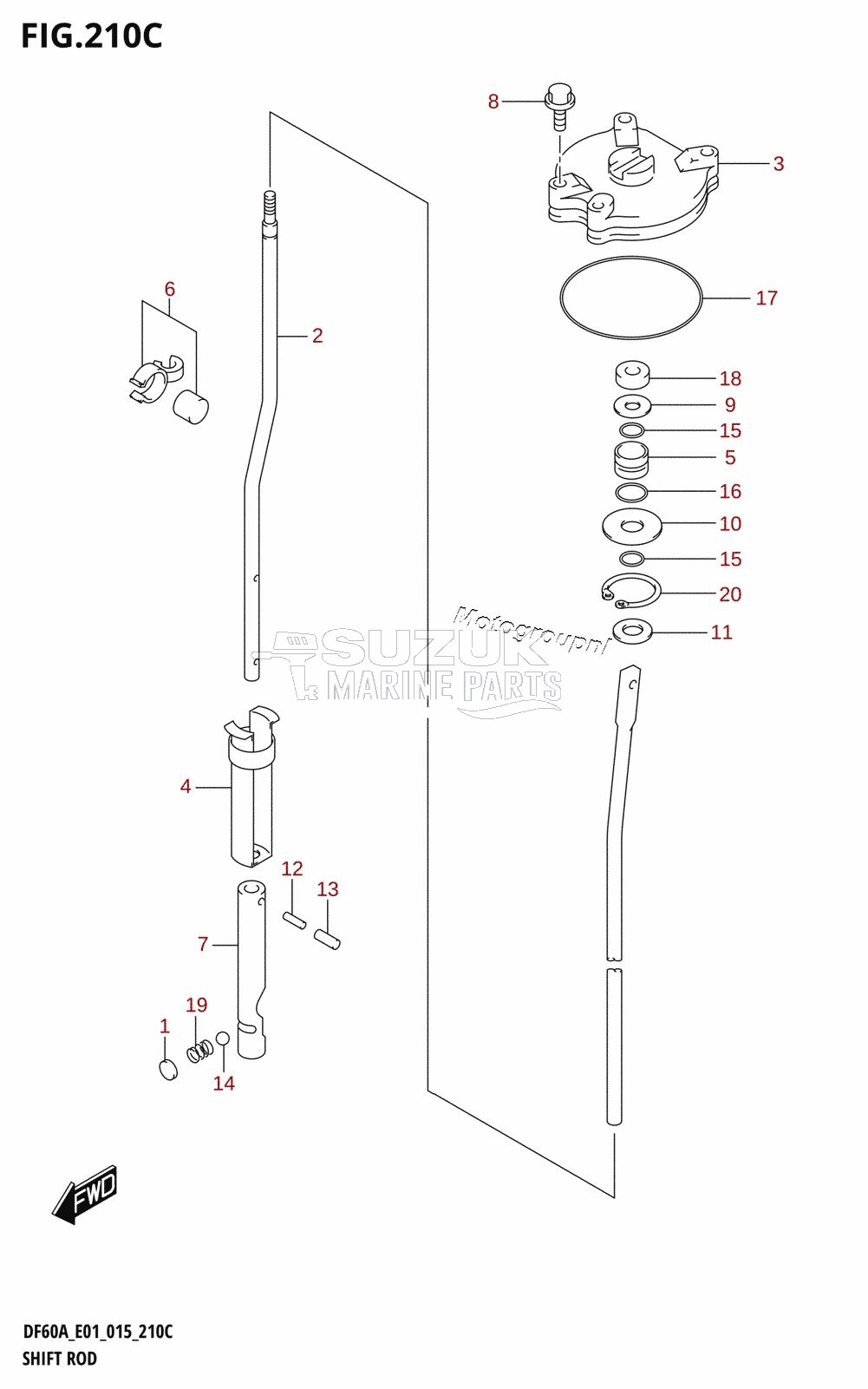 SHIFT ROD (DF60AVT:E01)