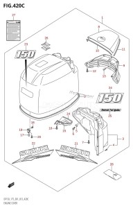 DF175T From 17502F-310001 (E01 E40)  2013 drawing ENGINE COVER (DF150T:E40)