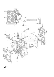 Outboard DF 20A drawing Cylinder Head