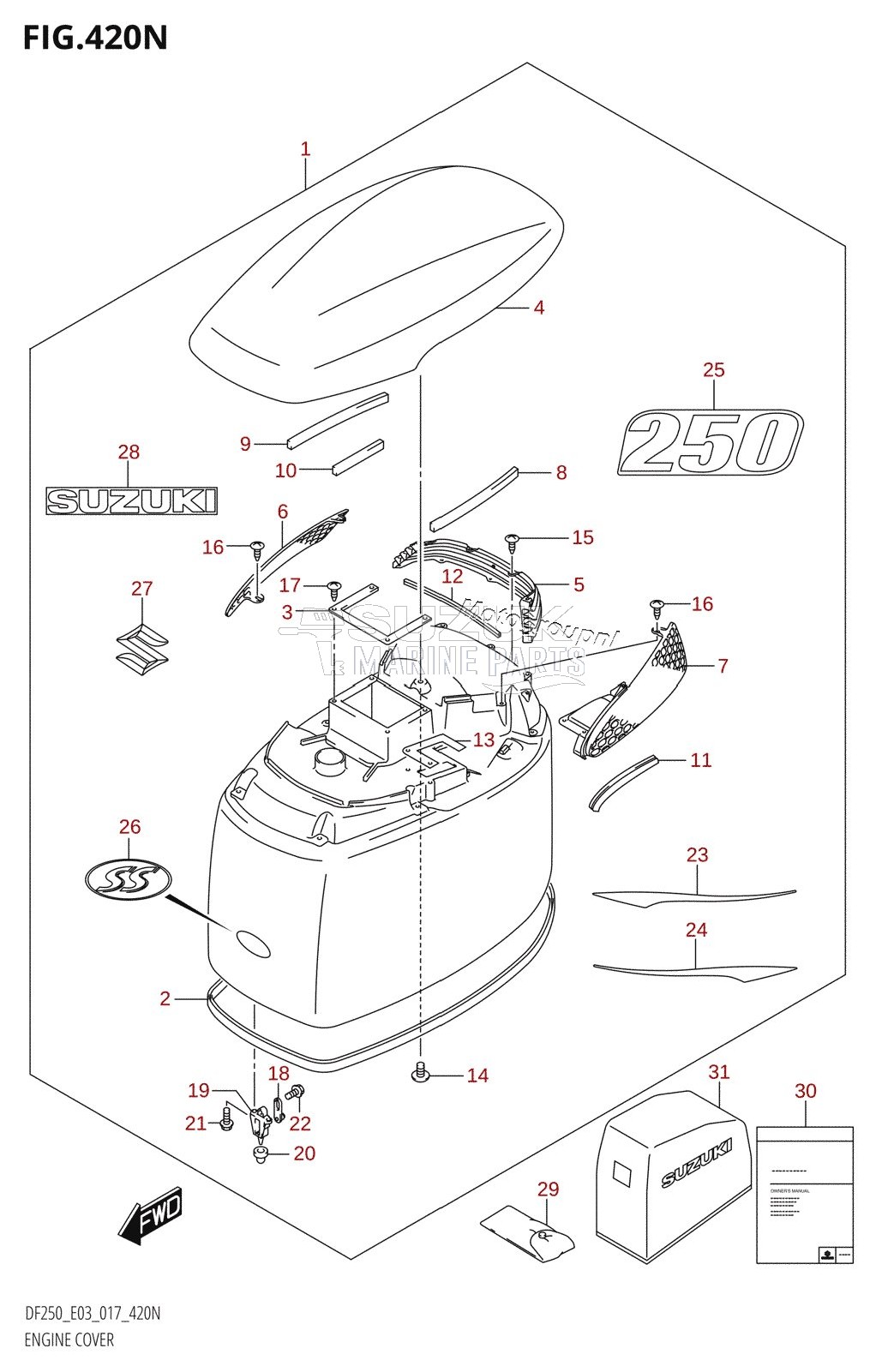 ENGINE COVER (DF250ST:E03)