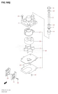 08002F-210001 (2012) 80hp E01 E40-Gen. Export 1 - Costa Rica (DF80A  DF80AT) DF80A drawing WATER PUMP (DF90ATH:E01)