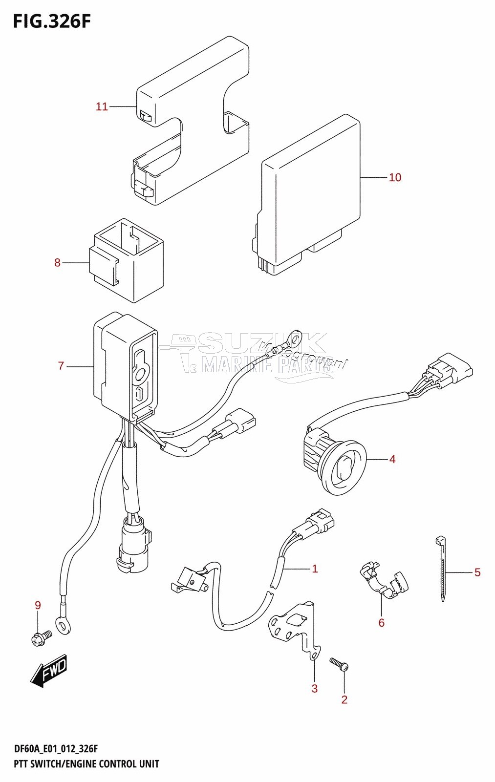 PTT SWITCH /​ ENGINE CONTROL UNIT (DF60A:E01)