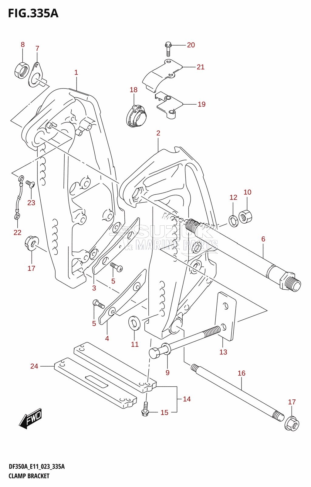 CLAMP BRACKET (DF350A,DF325A,DF300B)