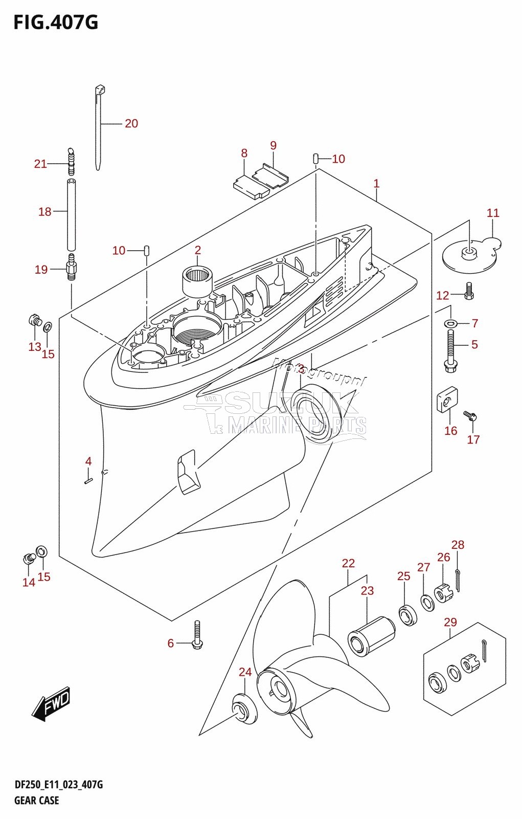 GEAR CASE (DF250ST:(020,021,022))