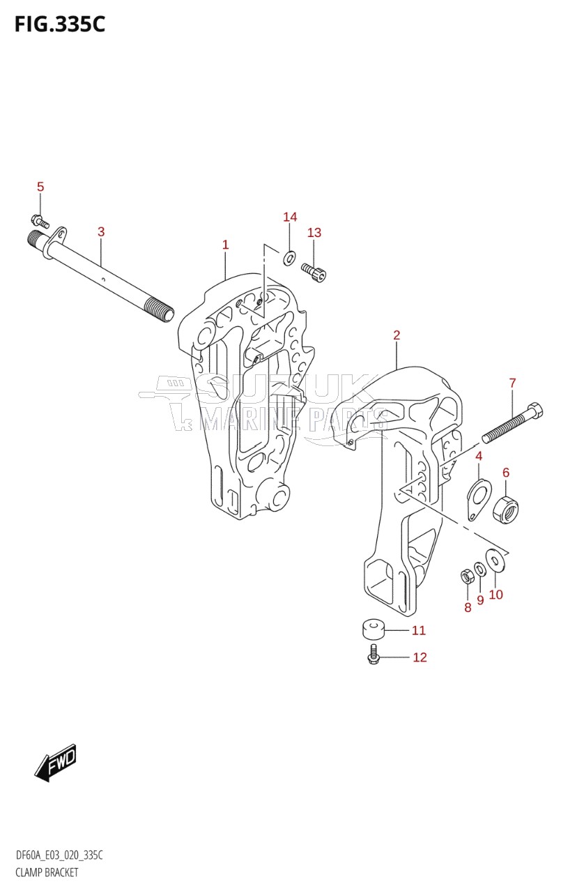 CLAMP BRACKET (DF50AVT,DF60AVT)