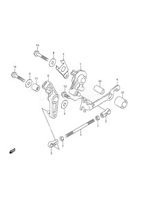 Outboard DF 9.9A drawing Throttle Control Non-Remote Control