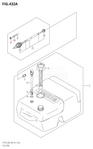 07002F-980001 (2009) 70hp E01-Gen. Export 1 (DF70ATK9) DF70A drawing FUEL TANK