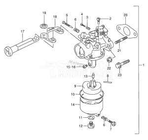 DT4 From 00402-131001 ()  1991 drawing CARBURETOR (DT4 /​ J4)