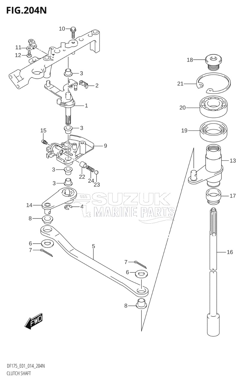 CLUTCH SHAFT (DF175Z:E01)