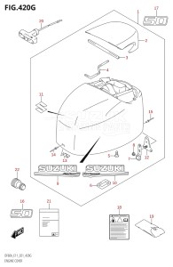 04005F-240001 (2022) 40hp E34-Italy (DF40ASVT  DF40ASVT) DF40A drawing ENGINE COVER ((DF50A,DF50ATH,DF50AVTH):E01:020)