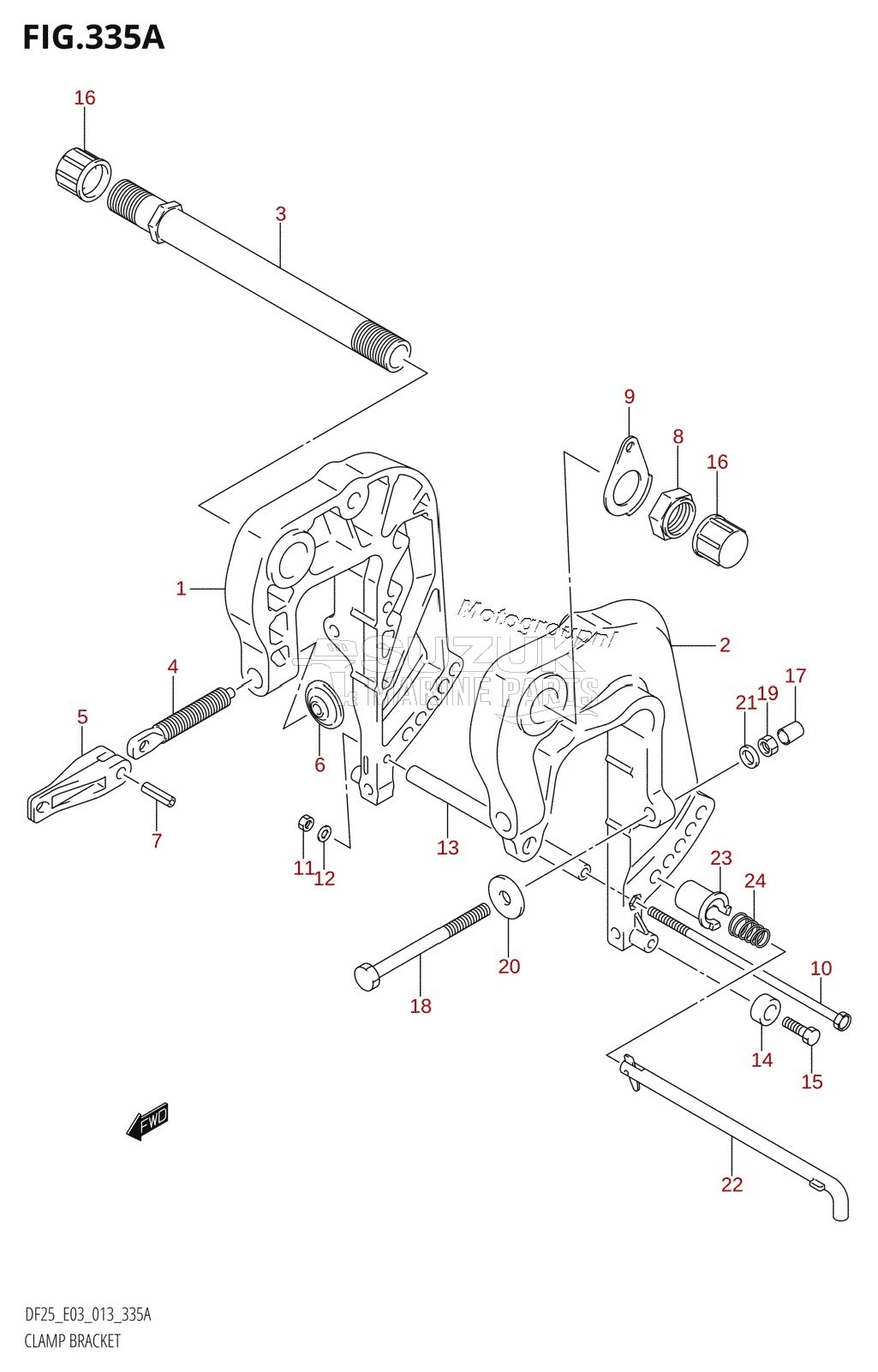 CLAMP BRACKET (DF25:E03)