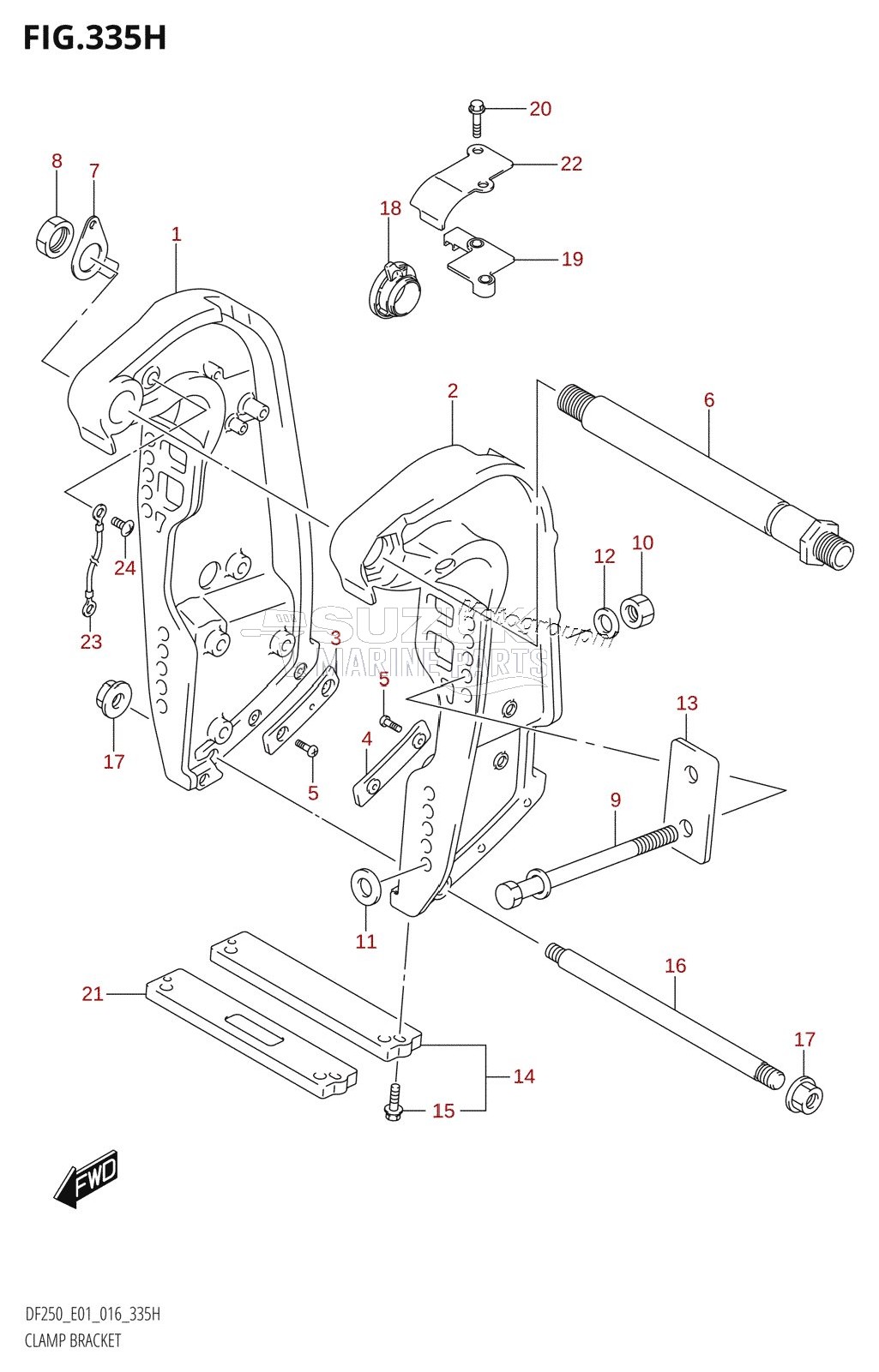 CLAMP BRACKET (DF225Z:E40)