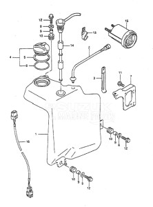 Outboard DT 55 drawing Oil Tank (1995 to 1997)