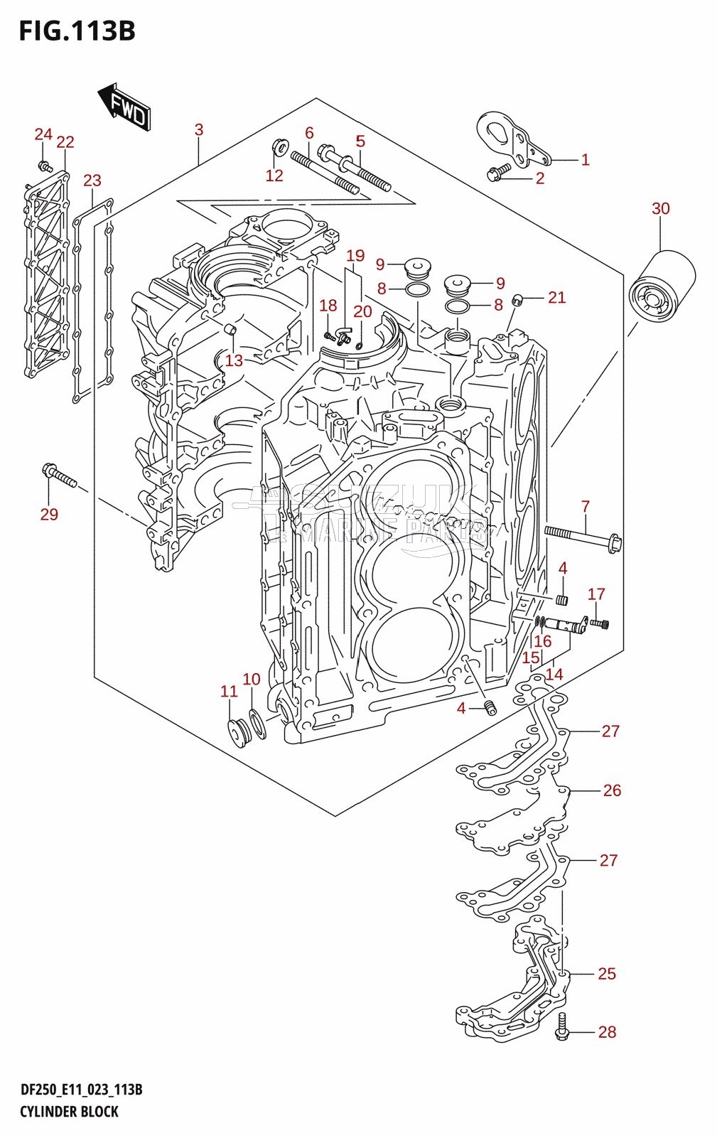 CYLINDER BLOCK (DF250ST)