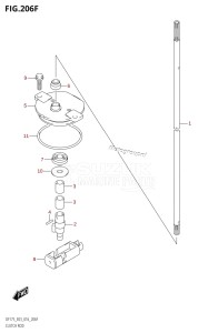 DF150Z From 15002Z-610001 (E03)  2016 drawing CLUTCH ROD (DF175TG:E03)