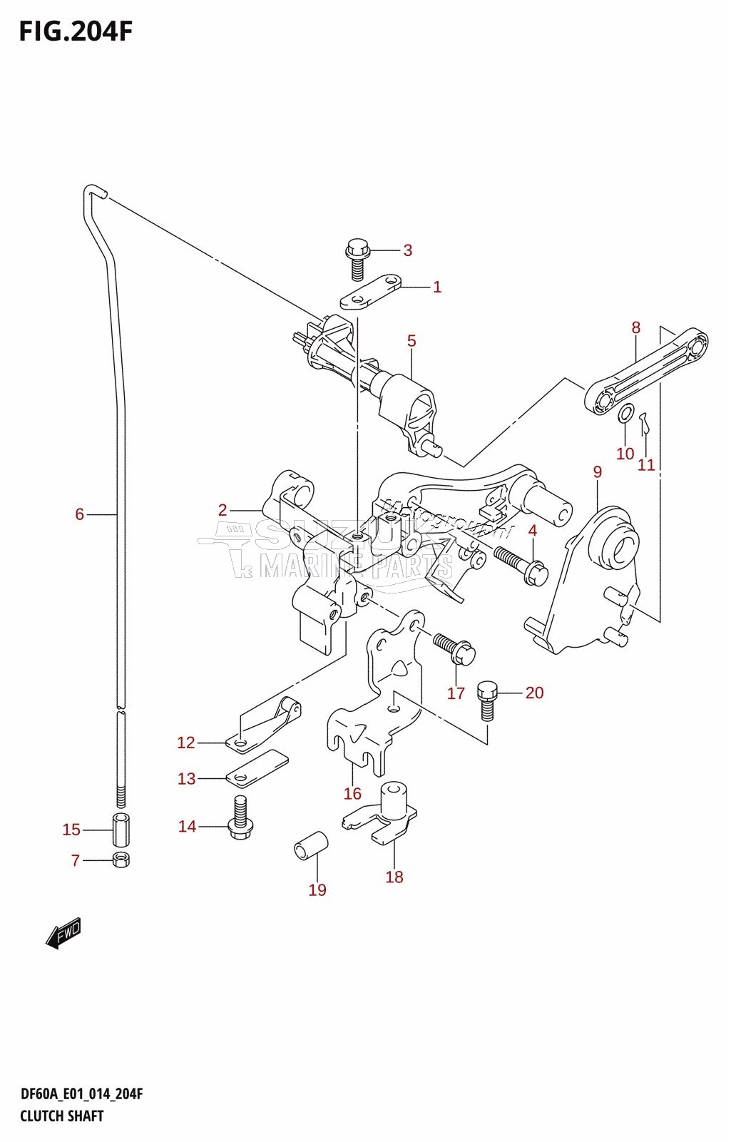 CLUTCH SHAFT (DF50ATH:E01)