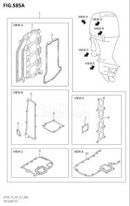 11502Z-210001 (2012) 115hp E01 E40-Gen. Export 1 - Costa Rica (DF115Z) DF115Z drawing OPT:GASKET SET (DF100T:E01)