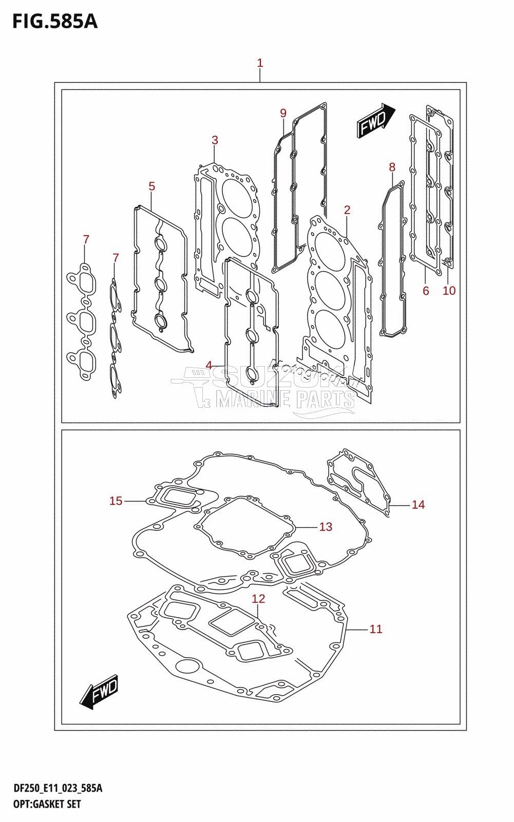 OPT:GASKET SET (DF200T,DF200Z,DF225T,DF225Z,DF250T,DF250Z)