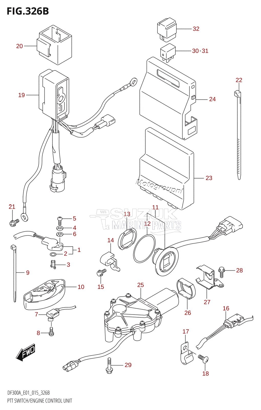 PTT SWITCH /​ ENGINE CONTROL UNIT (DF300A:E40)