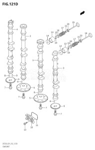 22503Z-210001 (2012) 225hp E01 E40-Gen. Export 1 - Costa Rica (DF225Z) DF225Z drawing CAMSHAFT (DF200Z:E40)