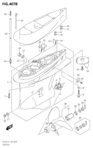 25004F-040001 (2020) 250hp E03-USA (DF250ST) DF250ST drawing GEAR CASE (DF200Z)