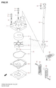 DF40A From 04004F-210001 (E34-Italy)  2012 drawing WATER PUMP (DF40A E01)