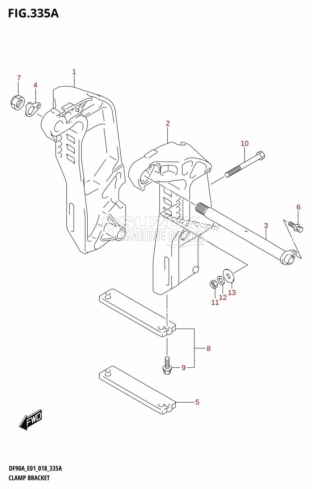 CLAMP BRACKET (DF70A,DF90A,DF100B)