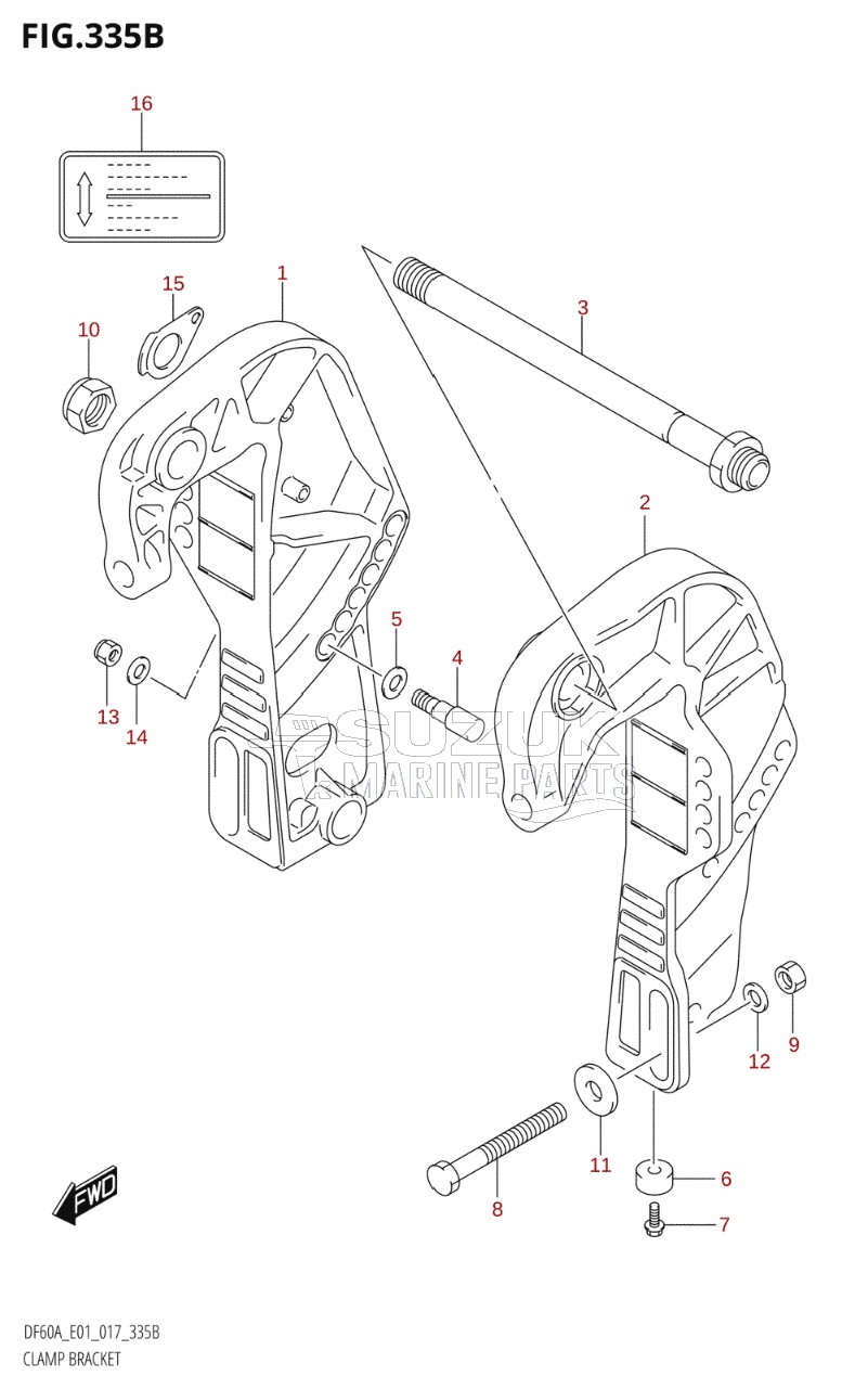 CLAMP BRACKET (DF40AQH:E01)