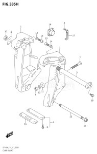 10003F-710001 (2017) 100hp E11-Gen. Export 2 (DF100AT) DF100A drawing CLAMP BRACKET (DF140AZ:E11)