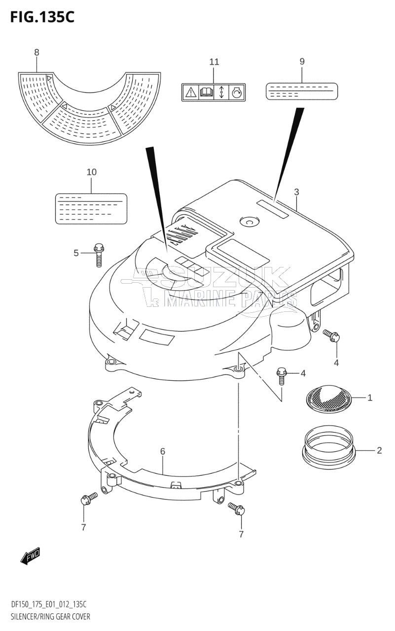 SILENCER / RING GEAR COVER (DF150Z:E01)