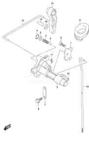 Outboard DF 9.9A drawing Clutch Rod w/Remote Control