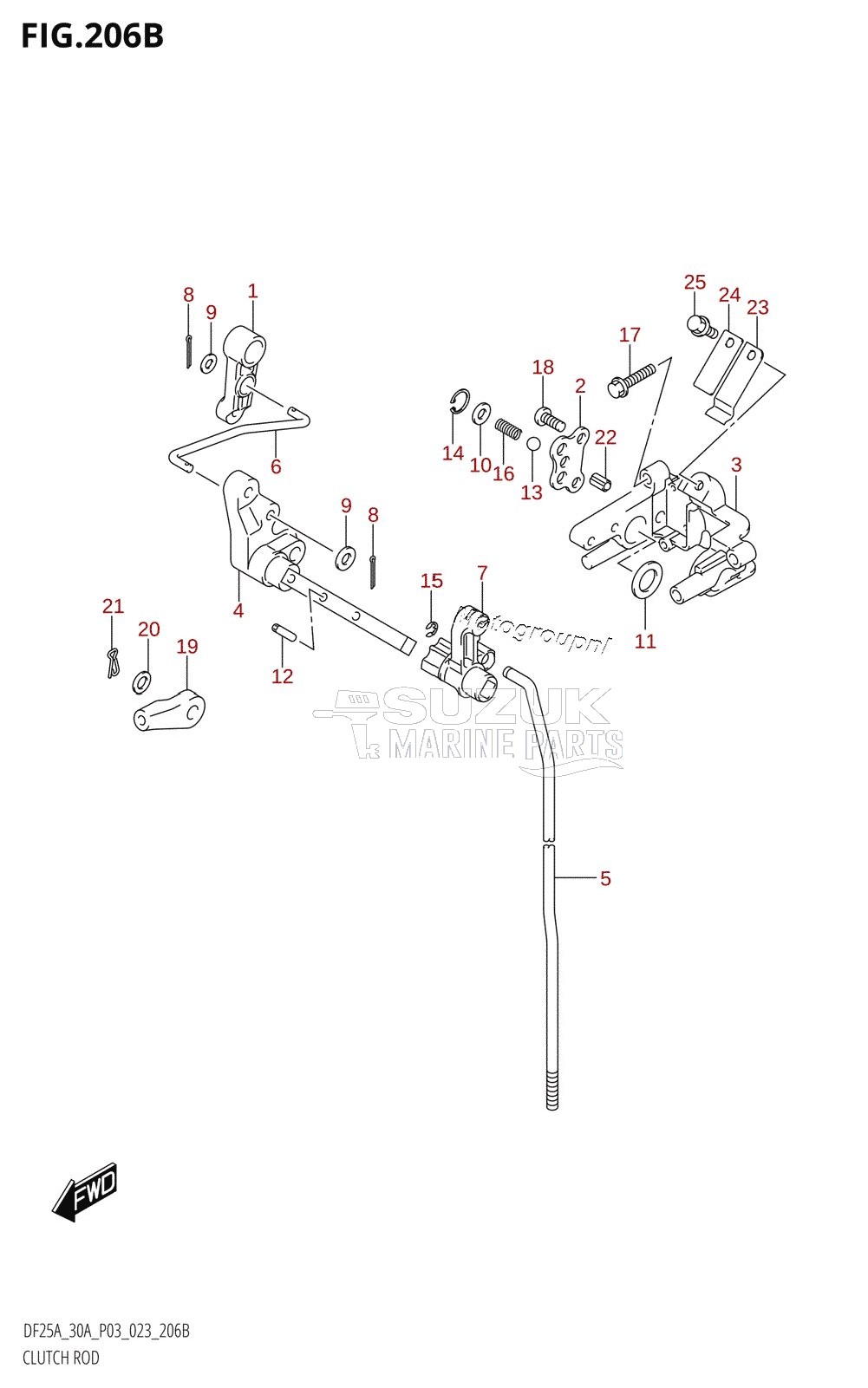 CLUTCH ROD (DF25AT,DF30AT)