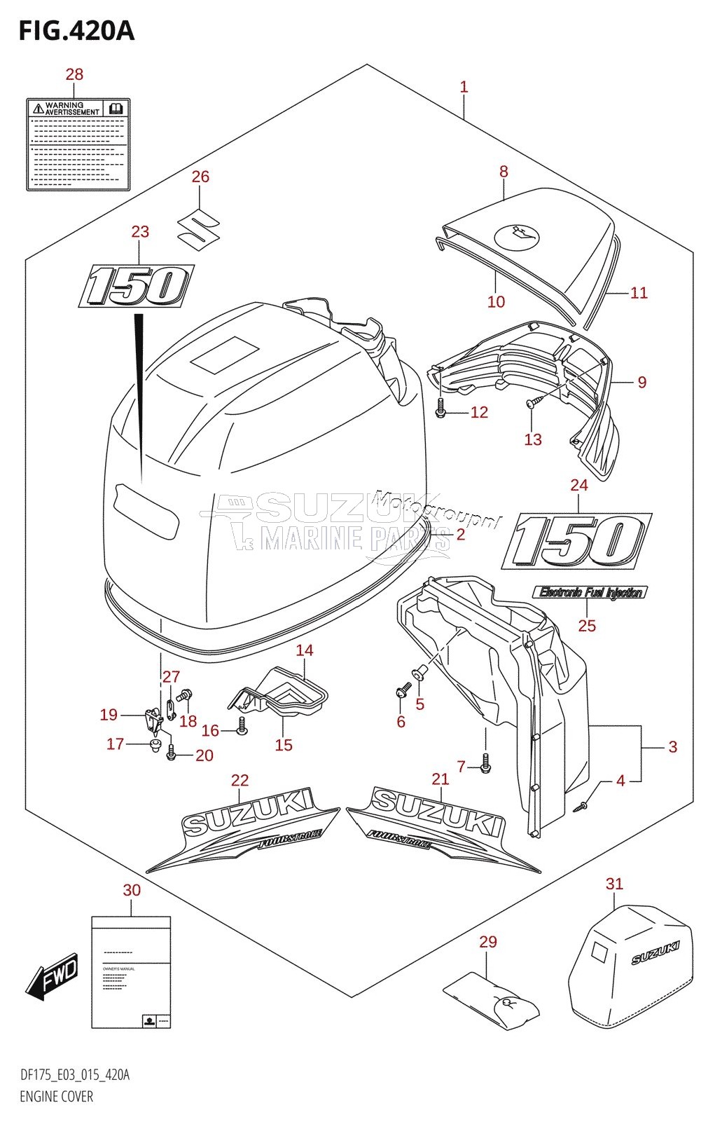 ENGINE COVER (DF150T:E03)