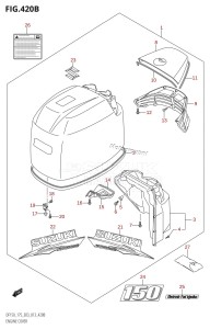 DF150 From 15002F-310001 (E03)  2013 drawing ENGINE COVER (DF150T:E03)