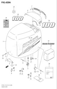 11502F-210001 (2012) 115hp E01 E40-Gen. Export 1 - Costa Rica (DF115T) DF115T drawing ENGINE COVER (DF100T:E01)