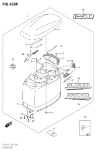 DF250Z From 25003Z-240001 (E11 E40)  2022 drawing ENGINE COVER ((DF250T,DF250Z):021)